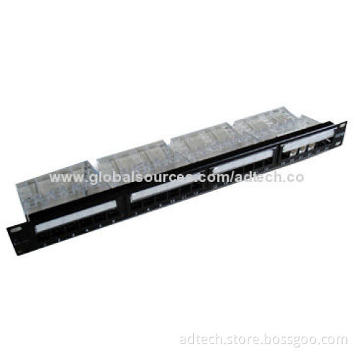 Cat3/5e/6 Blank Patch Panel for Keystone Jacks with Cable SupportNew